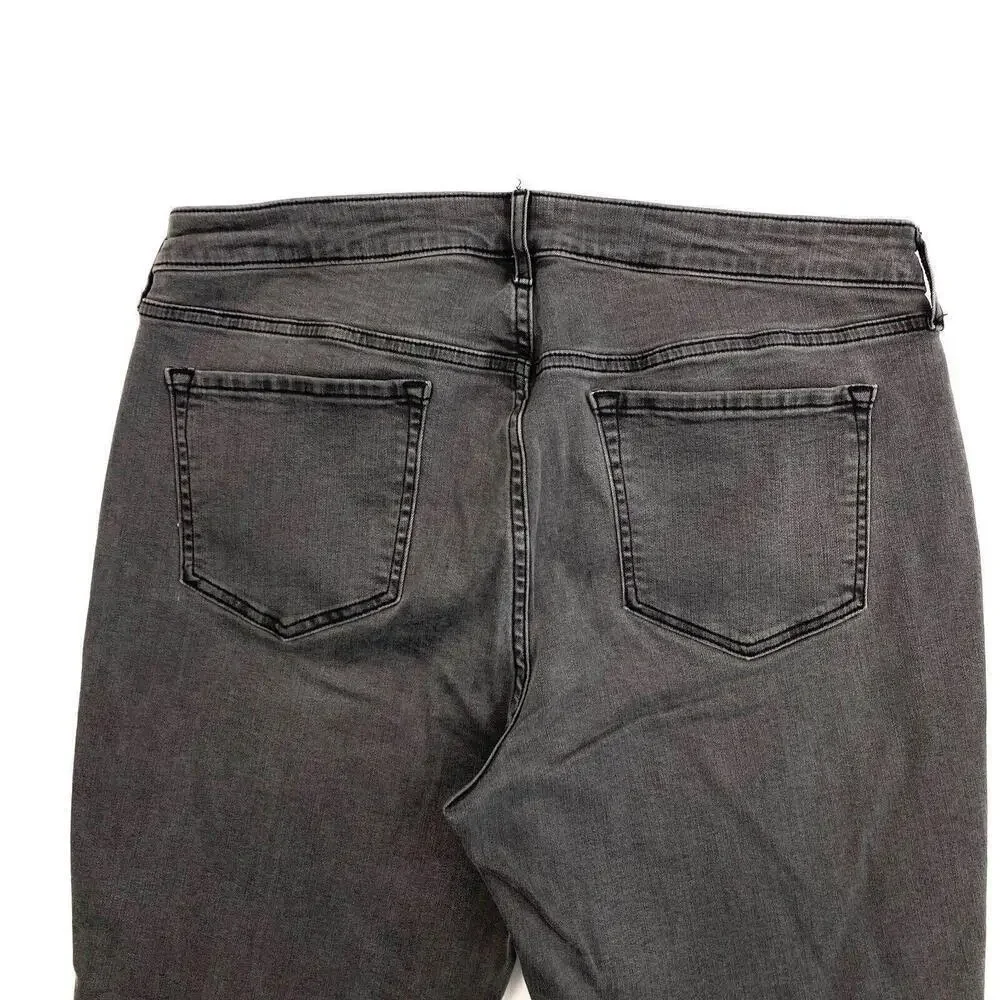 Old Navy‎ The Rockstar Mid Rise Moto Women's size 16 Faded Black Denim jeans